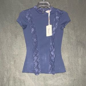 Ted Baker Tuloula Pleated Lace High Neck Top